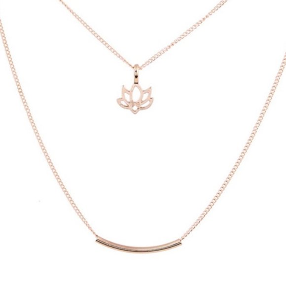 🎉 New Good Karma Lotus and Bar Necklace & Card - Picture 3 of 4